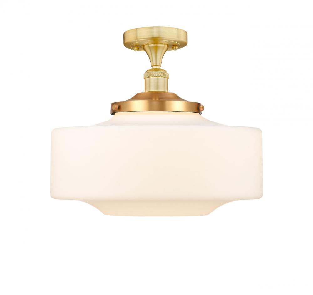 Bridgeton - 1 Light - 12 inch - Satin Gold - Semi-Flush Mount