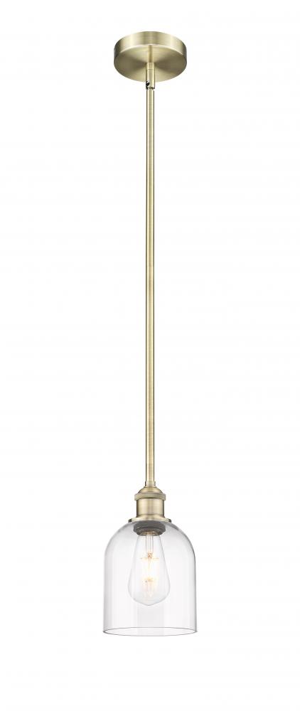 Bella - 1 Light - 6 inch - Antique Brass - Cord hung - Mini Pendant