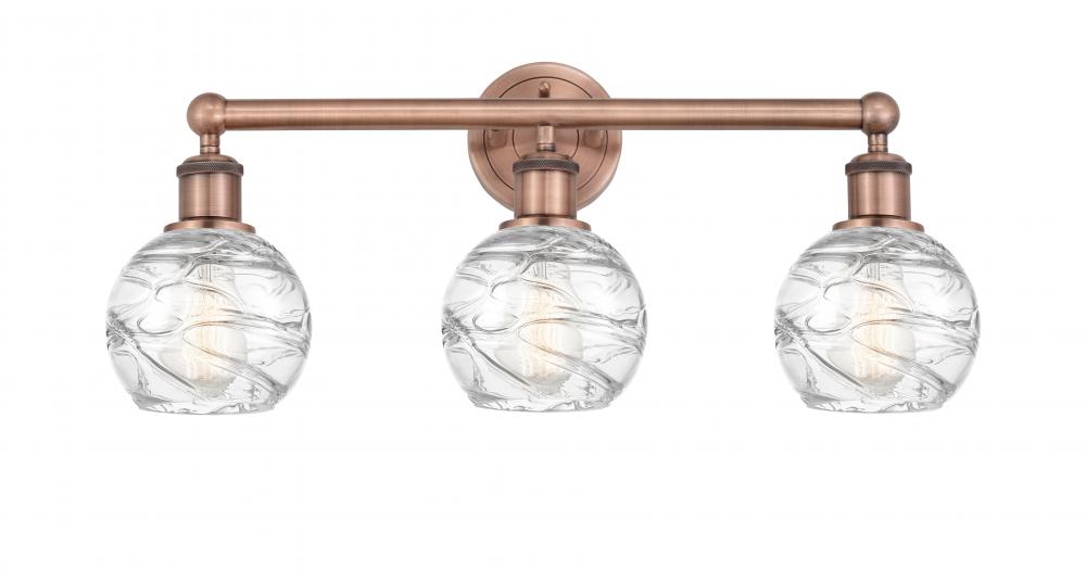 Athens Deco Swirl - 3 Light - 24 inch - Antique Copper - Bath Vanity Light