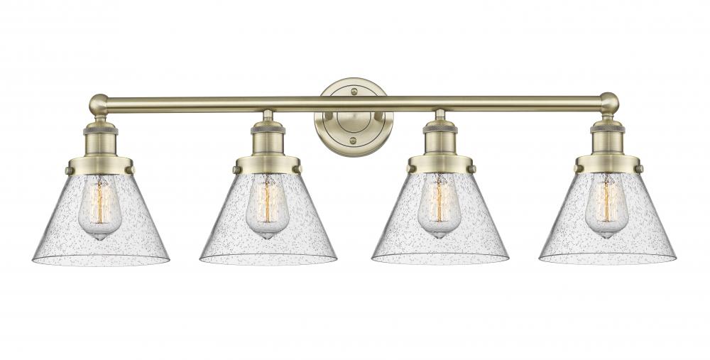 Cone - 4 Light - 35 inch - Antique Brass - Bath Vanity Light