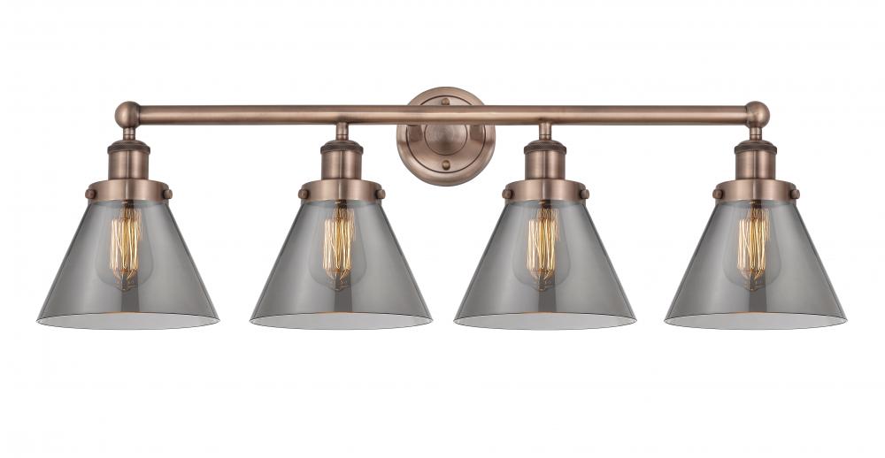 Cone - 4 Light - 35 inch - Antique Copper - Bath Vanity Light