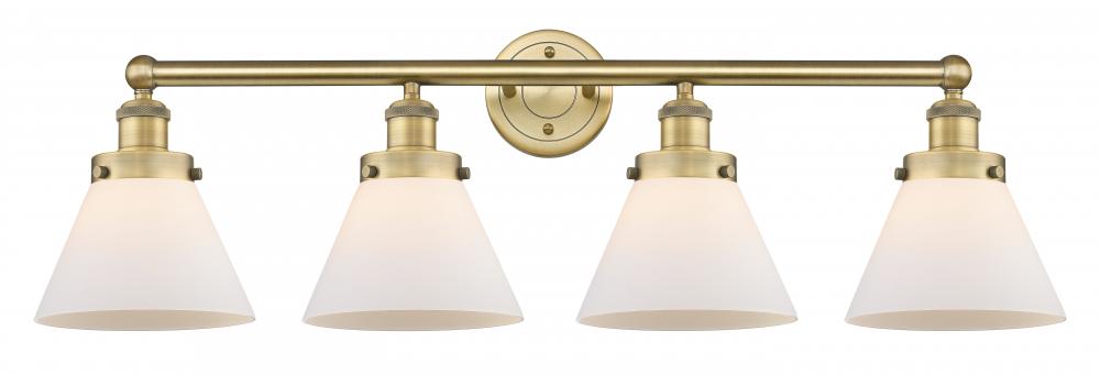 Cone - 4 Light - 35 inch - Brushed Brass - Bath Vanity Light