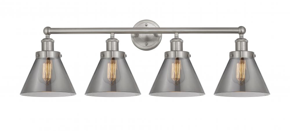 Cone - 4 Light - 35 inch - Brushed Satin Nickel - Bath Vanity Light