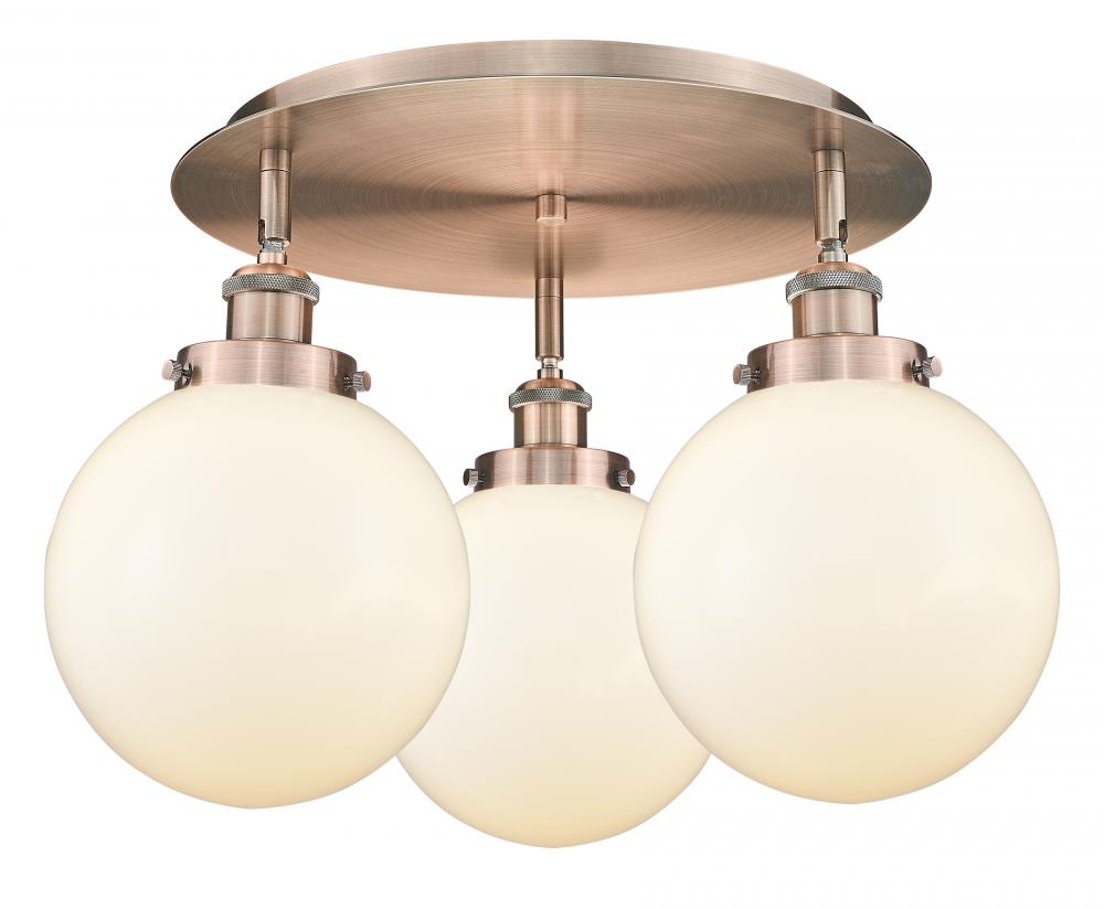 Beacon - 3 Light - 20 inch - Antique Copper - Flush Mount