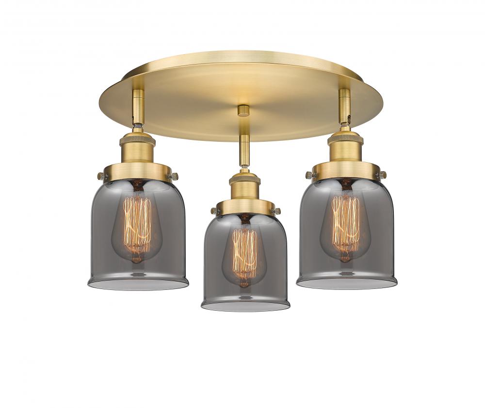 Cone - 3 Light - 17 inch - Brushed Brass - Flush Mount