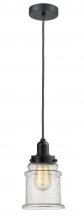 Innovations Lighting 100BK-10GY-0H-BK-G184 - Whitney - 1 Light - 8 inch - Matte Black - Cord hung - Mini Pendant