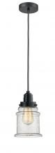 Innovations Lighting 100BK-10GY-2H-BK-G184 - Winchester - 1 Light - 8 inch - Matte Black - Cord hung - Mini Pendant