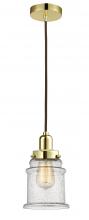 Innovations Lighting 100GD-10BR-0H-GD-G184 - Whitney - 1 Light - 8 inch - Gold - Cord hung - Mini Pendant