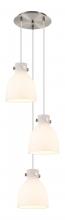 Innovations Lighting 113-410-1PS-SN-G412-8WH - Newton Bell - 3 Light - 16 inch - Brushed Satin Nickel - Multi Pendant