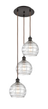 Innovations Lighting 113B-3P-OB-G1213-8CL - Athens Deco Swirl - 3 Light - 15 inch - Oil Rubbed Bronze - Cord Hung - Multi Pendant