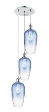 Innovations Lighting 113B-3P-PC-G484-7SB - Brookhaven Flute - 3 Light - 14 inch - Polished Chrome - Cord Hung - Multi Pendant