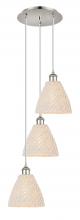 Innovations Lighting 113B-3P-PN-NBD-75-NAT - Bristol Natural - 3 Light - 15 inch - Polished Nickel - Cord hung - Multi Pendant