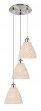 Innovations Lighting 113B-3P-SN-NBD-75-NAT - Bristol Natural - 3 Light - 15 inch - Brushed Satin Nickel - Cord hung - Multi Pendant