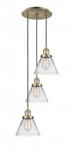 Innovations Lighting 113F-3P-AB-G42 - Cone - 3 Light - 14 inch - Antique Brass - Cord hung - Multi Pendant