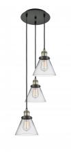 Innovations Lighting 113F-3P-BAB-G42 - Cone - 3 Light - 14 inch - Black Antique Brass - Cord hung - Multi Pendant