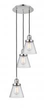 Innovations Lighting 113F-3P-PN-G64 - Cone - 3 Light - 13 inch - Polished Nickel - Cord hung - Multi Pendant