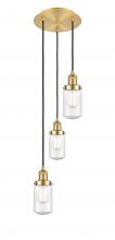 Innovations Lighting 113F-3P-SG-G314 - Dover - 3 Light - 11 inch - Satin Gold - Cord hung - Multi Pendant