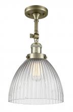 Innovations Lighting 201F-AB-G222 - Seneca Falls - 1 Light - 10 inch - Antique Brass - Semi-Flush Mount