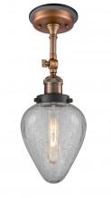 Innovations Lighting 201FBP-ACBK-G165 - Geneseo - 1 Light - 7 inch - Antique Copper - Semi-Flush Mount