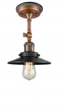 Innovations Lighting 201FBP-ACBK-M6-BK - Railroad - 1 Light - 8 inch - Antique Copper - Semi-Flush Mount