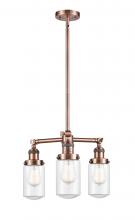 Innovations Lighting 207-AC-G312 - Dover - 3 Light - 17 inch - Antique Copper - Stem Hung - Chandelier