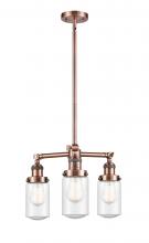 Innovations Lighting 207-AC-G314 - Dover - 3 Light - 17 inch - Antique Copper - Stem Hung - Chandelier