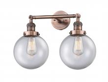 Innovations Lighting 208-AC-G202-8-LED - Beacon - 2 Light - 19 inch - Antique Copper - Bath Vanity Light