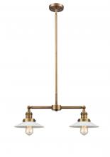 Innovations Lighting 209-BB-G1 - Halophane - 2 Light - 21 inch - Brushed Brass - Stem Hung - Island Light