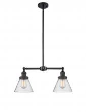 Innovations Lighting 209-BK-G44 - Cone - 2 Light - 21 inch - Matte Black - Stem Hung - Island Light