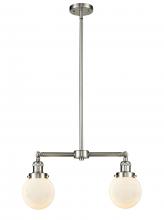 Innovations Lighting 209-SN-G201-6-LED - Beacon - 2 Light - 23 inch - Brushed Satin Nickel - Stem Hung - Island Light