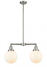 Innovations Lighting 209-SN-G201-8 - Beacon - 2 Light - 25 inch - Brushed Satin Nickel - Stem Hung - Island Light