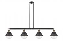 Innovations Lighting 214-BAB-HFS-62-BK - Hampden - 4 Light - 52 inch - Black Antique Brass - Stem Hung - Island Light