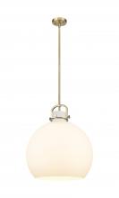 Innovations Lighting 410-1SL-BB-G410-18WH - Newton Sphere - 1 Light - 18 inch - Brushed Brass - Pendant