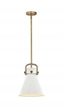 Innovations Lighting 410-1SM-BB-M411-10W - Newton Cone - 1 Light - 10 inch - Brushed Brass - Mini Pendant