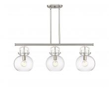 Innovations Lighting 410-3I-SN-G410-10CL - Newton Sphere - 3 Light - 42 inch - Satin Nickel - Island Light