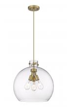 Innovations Lighting 410-3PL-BB-G410-18CL - Newton Sphere - 3 Light - 18 inch - Brushed Brass - Cord hung - Pendant