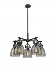 Innovations Lighting 410-5CR-BK-G412-7SM - Newton Bell - 5 Light - 26 inch - Matte Black - Chandelier