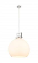 Innovations Lighting 411-1SL-PN-G410-18WH - Newton Sphere - 1 Light - 18 inch - Polished Nickel - Pendant