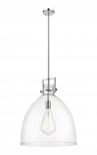 Innovations Lighting 411-1SL-PN-G412-18CL - Newton Bell - 1 Light - 18 inch - Polished Nickel - Pendant