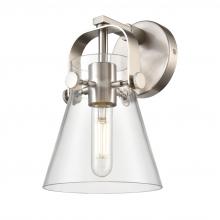 Innovations Lighting 423-1W-SN-G411-6CL - Pilaster II Cone - 1 Light - 7 inch - Satin Nickel - Sconce