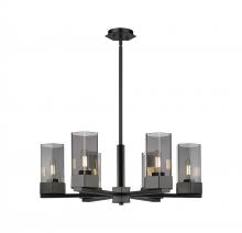 Innovations Lighting 427-6CR-BK-G427-9SM - Claverack - 6 Light - 28 inch - Matte Black - Chandelier