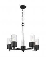 Innovations Lighting 428-5CR-BK-G428-7CL - Bolivar - 5 Light - 25 inch - Matte Black - Chain Hung - Chandelier