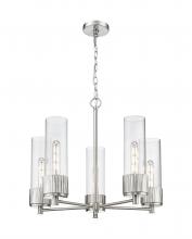 Innovations Lighting 428-5CR-SN-G428-12CL - Bolivar - 5 Light - 25 inch - Satin Nickel - Chain Hung - Chandelier