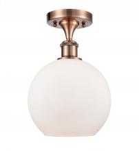 Innovations Lighting 516-1C-AC-G121-8 - Athens - 1 Light - 8 inch - Antique Copper - Semi-Flush Mount