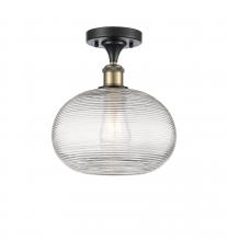 Innovations Lighting 516-1C-BAB-G555-10CL - Ithaca - 1 Light - 10 inch - Black Antique Brass - Semi-Flush Mount