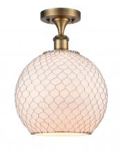 Innovations Lighting 516-1C-BB-G121-10CSN - Farmhouse Chicken Wire - 1 Light - 10 inch - Brushed Brass - Semi-Flush Mount