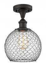 Innovations Lighting 516-1C-OB-G122-8CBK - Farmhouse Chicken Wire - 1 Light - 8 inch - Oil Rubbed Bronze - Semi-Flush Mount