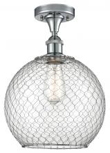 Innovations Lighting 516-1C-PC-G122-10CSN - Farmhouse Chicken Wire - 1 Light - 10 inch - Polished Chrome - Semi-Flush Mount