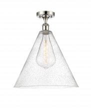 Innovations Lighting 516-1C-PN-GBC-164 - Berkshire - 1 Light - 16 inch - Polished Nickel - Semi-Flush Mount