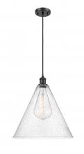 Innovations Lighting 516-1P-BK-GBC-164 - Berkshire - 1 Light - 16 inch - Matte Black - Cord hung - Pendant